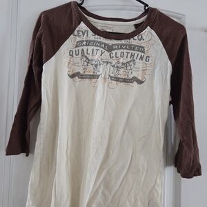 Levi's Kids Brown and Cream Raglan Shirt